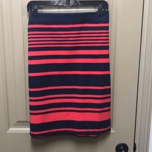 Navy/Red Knit Pencil Skirt - xl